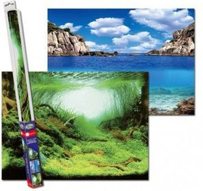 Sfond për akuarium Aqua Nova Plants/Ocean, L/100x50cm, i gjelbër/i kaltër