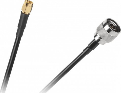 Kabllo koaksiale Cable Wire N Plug, konektor N në SMA, 10m, e zezë
