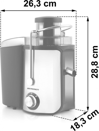 Shtrydhëse frutash Berdsen BD-750, 600W, 0.5L, e zezë
