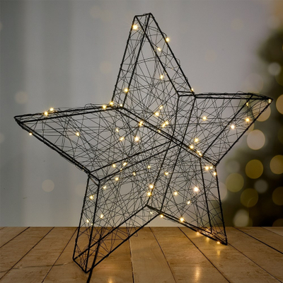 Dekor drita LED, yll Lighted Star, 60 LED, 50 cm, i zi