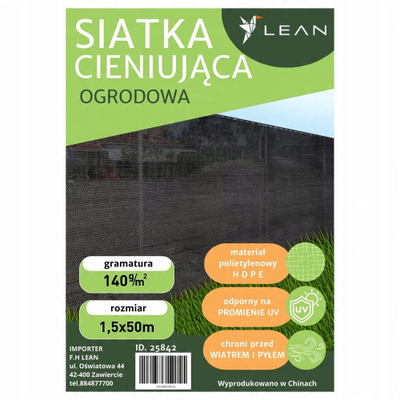 Rrjetë hijezuese për gardh Springos, 1.5 x 50 m, 140 g/m², jeshile