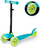 Trotinet për kalamoj Ricokids, me 3 rrota LED, i palosshëm, blu jeshil