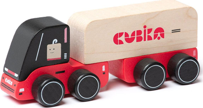 Lodër druri Cubika Truck Cubika 2, kamion lojërash, shumëngjyrëshe