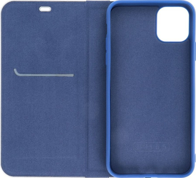 Futrollë libër Vennus Book Carbon për iPhone 15, me stand, blu