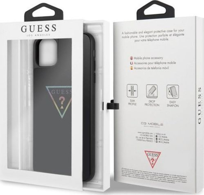 Kapak telefoni Guess Triangle Glitter, hard case, për iPhone 11 Pro Max, i zi