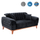 Divan krevati Bennington HM3250.01, 2 ulëse, 180x95x80 cm, i zi velvet