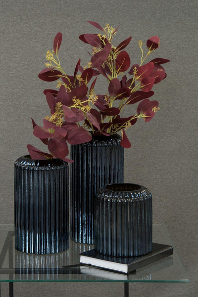 Mbajtëse qiriu Eurofirany Candelabrum, xham, 8 cm, blu navy