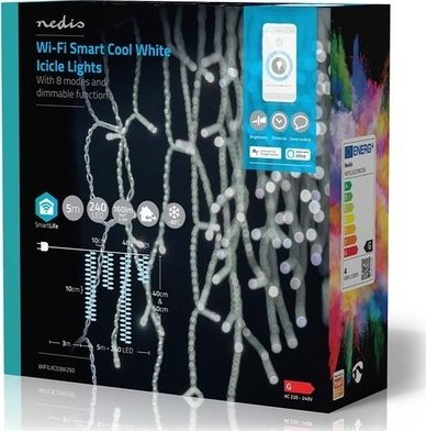 Zinxhir dritash LED Nedis WIFILXC03W250, 5m, Wi-Fi SmartLife, e bardhë e ftohtë