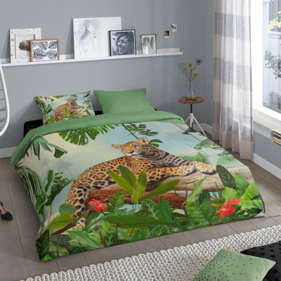 Сет навлака за јорган Good Morning Jungle, 240x200/220 cm, повеќебојна