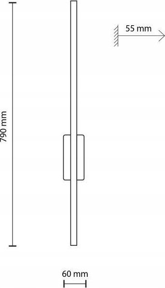 Aplike muri TK Lighting FLASH, LED 8W+4W, 79cm, e zezë