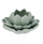 Mbajtëse qiriri Home Styling Collection Lotus, porcelan, 12.5 x 13 x 6.5 cm, e gjelbër