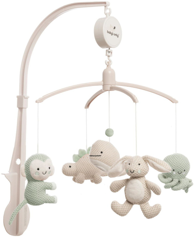 Karusel muzikor për bebe Baby's Only, lodra të thurme, melodia It's a Small World, bezhë me të bardhë