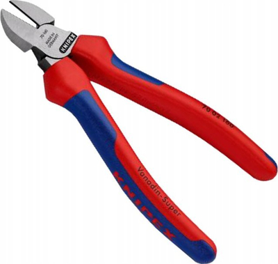 Gërshërë prerëse anësore Knipex 70 02 160, 160mm, doreza dy komponentëshe, e kuqe blu
