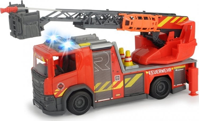 Lodër kamion zjarrfikës Dickie Scania turntable ladder 203716017, me shkallë rrotulluese, i kuq
