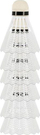 Shuttlecock badminton WISH S-350, najlon, set 6 copë, i bardhë