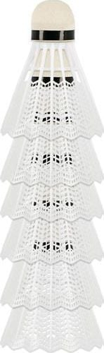 Shuttlecock badminton WISH S-350, najlon, set 6 copë, i bardhë