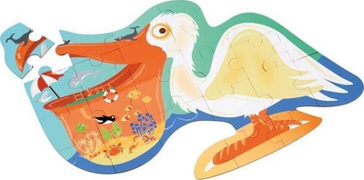 Puzzle kartoni Scratch Pelican Junior, 24 copa, 50 x 37 cm, portokalli me shumë ngjyra