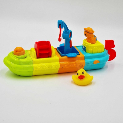 Loje për banjo Woopie Assemble Boat, varkë me vinç dhe rosë, shumëngjyrëshe