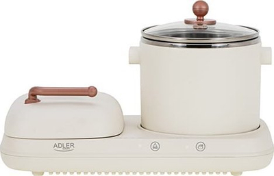 Grill raclette Adler AD 6421, 2 në 1, tenxhere gatimi, i zi