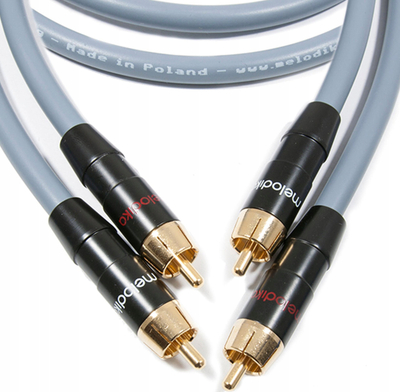 Kabllo audio Melodika MD2R120G, 2 RCA në 2 RCA, 12m, gunmetal