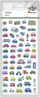 3D лепенки Titanum Raised Soft Stickers Vehicles Signs Mix, сет околу 50 парчиња, повеќебојни