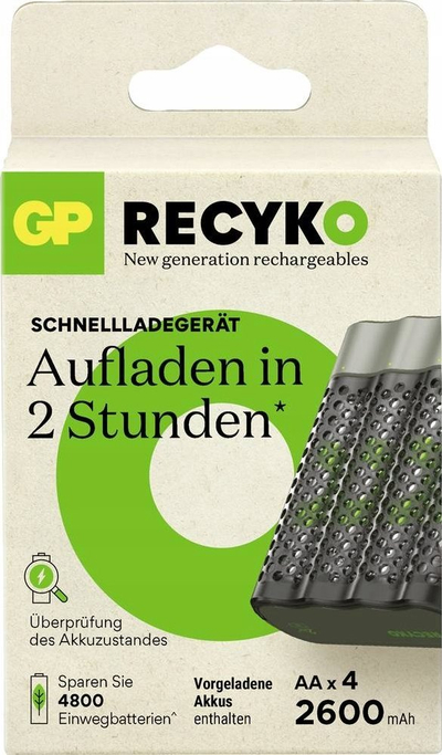 Karikues baterish GP ReCyko M452, USB, NiMH AA AAA, gri