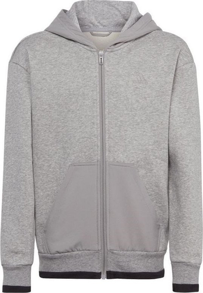 Bluzë me kapuç Adidas Fleece Full Zip Hoody Jr IC5008, për kalamaj, pambuk i butë, blu