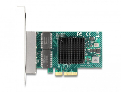 Kartë rrjeti Delock PCI Express X4, 4 porta RJ45 Gigabit LAN, gri