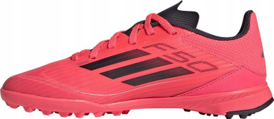 Këpucë futbolli për kalamaj adidas F50 League TF Jr, Fiberskin, shollë TF për bar sintetik, rozë e ndezur