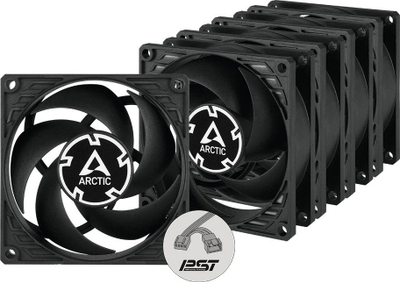 Ventilator Arctic P8 PWM PST, 5 copë, i zi