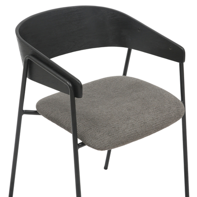 Karrige ngrënieje Korin 54x51x72,5Hcm (HM9975.02), zezë/ gri