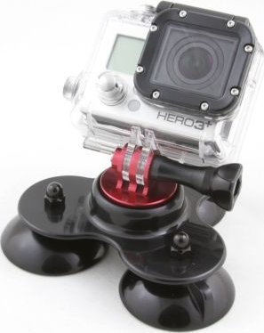 Mbajtëse me thithse Xrec 3D Mount, 3 kupa, për GoPro Hero, e zezë