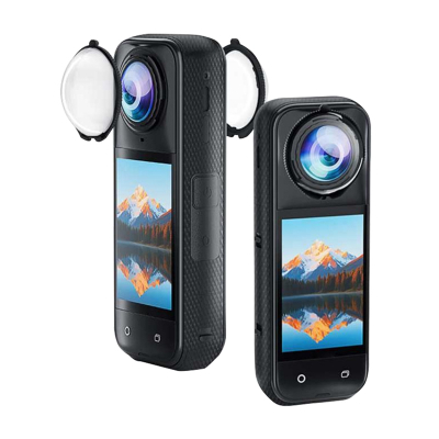 Mbrojtëse lente Puluz për Insta360 X5, set 2 copë, transparente, e zezë