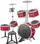 Set daullesh lodër MEGA CREATIVE Big Band, me pedale dhe cembal, e kuqe