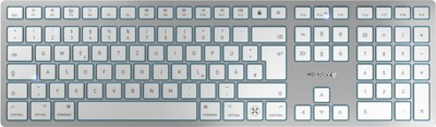 Tastierë Cherry KW 9100 Slim for Mac, USB dhe Bluetooth, QWERTZ gjermanisht, argjendtë