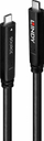 Kabllo USB C Lindy Hybrid, 8m, USB 3.2 Gen 1 DP 1.4, e zezë