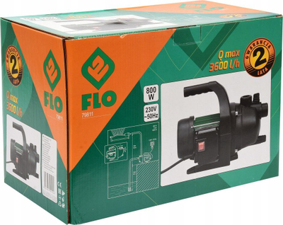 Pompe kopshti Flo 79811, 800W, 3500 l/orë, jeshile