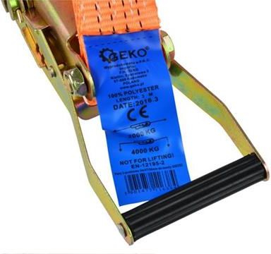 Лента за врзување GEKO ERGO Ratchet, 5t, 4m, портокалова