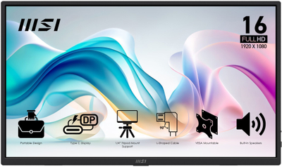 Monitor portativ MSI PRO MP165 E6, 15.6", Full HD, i zi