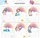 Stickerë Dodo Rainbow Unicorn, për fletore dhe dollap, shumëngjyrësh