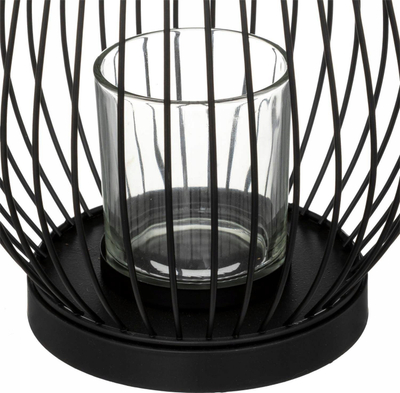 Mbajtëse qiriri Atmosphera Black Wire, metal, 23cm, e zezë