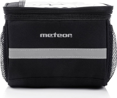 Çantë timoni biçiklete Meteor Batura, 3.5L, xhep transparent për telefon, ngjyrë e zezë