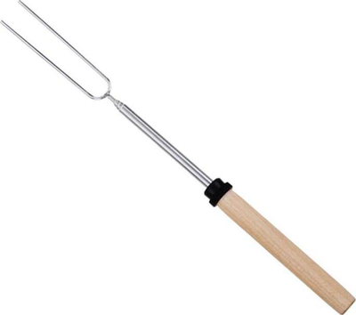Pirun teleskopik për grill Gonga, 82 cm, çelik inoks, me dorezë druri
