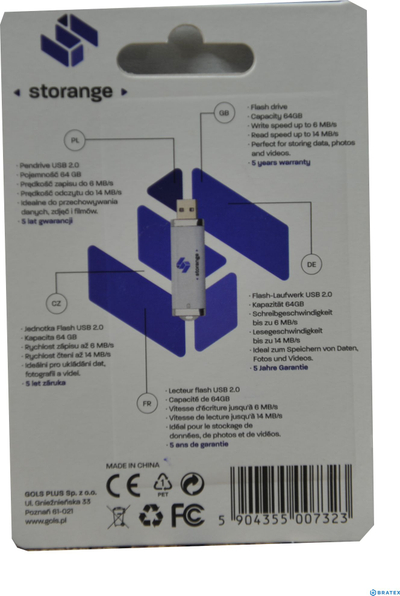USB мемориски уред Storange STO30, 64GB, USB 2.0, црна