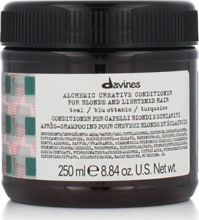 Kondicioner flokësh Davines Alchemic Creative No. Teal, 250 ml, për flokë bjonde dhe të çelta