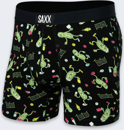 Bokse për burra Saxx Ultra, thahen shpejt, me print shumëngjyrësh, të zinj