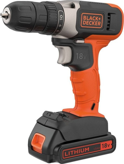 Makinë shpimi Black+Decker BCD001C1, pa kabllo 18V, LED, portokalli