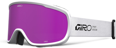 Скијачка маска Giro Cruz Stacked, леќа Amber Pink, бела