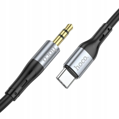 Kabllo audio Hoco UPA22, AUX 3.5mm në USB C, 1m, e zezë