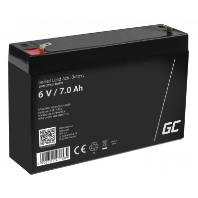 Bateri AGM Green Cell AGM12, 6V, 7Ah, e zezë